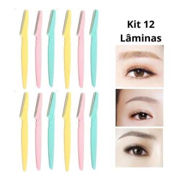 Imagem de Kit de Laminas para Aparar Sombrancelhas e Rosto - oem, KIT 12 LAMINAS