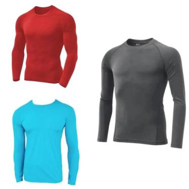 Imagem de Kit 3 Camisas Uv +50 Manga Longa Slim - Proteção Solar - Segunda Pele 