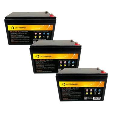 Imagem de Kit 3 Und - Bateria Getpower 12v 15ah Ciclo Profundo (GP12-15LDC)