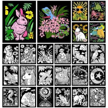 Imagem de Pôsteres para colorir Zhanmai Artistic Edition Animal 48 unidades