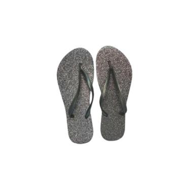 Imagem de Chinelos de Glitter - Confort Pés, Cinza claro