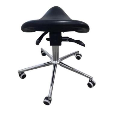 Imagem de Mocho Giratório Ergonômico, Assento em PU com Regulagem de Altura e Ân