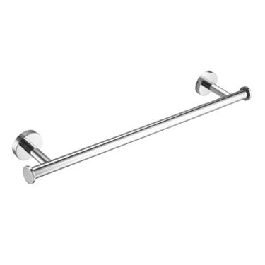 Imagem de Conjunto de acessórios para banheiro, suporte de parede com gancho, suporte para toalha de mão, suporte para rolo de papel higiênico, gancho para roupão, conjunto com 4 peças (barra de toalha cromada)