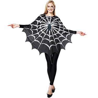 Imagem de ReneeCho Women's Spiderweb Poncho, White, Plus Size