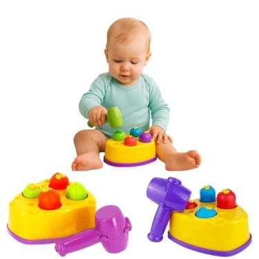 Imagem de Brinquedo Educativo Para Bebe Ratta Tuff Bate Bate Martelinho Didatico Brinquedo Criança 1 ano de Idade