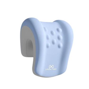 Imagem de IEUDNS Suporte de Cabeça para Cadeira de Escritório, Travesseiro para Descanso Adulto, Capa Lavável, Almofada de Pescoço em Espuma, Azul-cinza