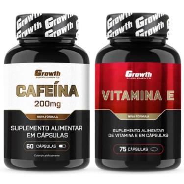 Imagem de Cafeina Pura 200mg 60 Caps + Vitamina E 75 Caps Growth