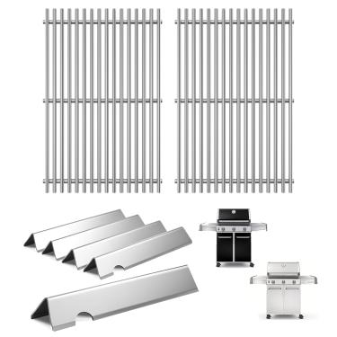 Imagem de Peças de reposição Genesis Grill 7524 7528 grades 7621 7620 barras aromatizadoras para grelhas Weber Genesis 300 com botões de controle frontal, Genesis 300 310 330 E330 E310 S310 S330 EP330 S320 E320
