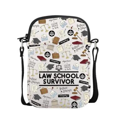 Imagem de POFULL Bolsa tiracolo para presente de advogado advogado futuro advogado presente juiz direito sobrevivente escola de direito, Law Survivor, 0