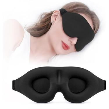 Imagem de Máscaras De Dormir Para Mulheres E Homens, Máscara De Olho Contornada 3D Para Dormir Bloqueio De Luz 99% De Blecaute Com Bojo Confortável Para Avião, Viagem Noturna Com Alça Ajustável