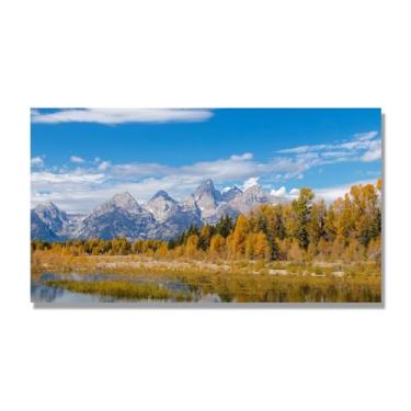 Imagem de NHLDZYH Arte de parede de montanha, arte em tela de floresta, pintura de parede de decoração de natureza para sala de estar, quarto, escritório em casa. (floresta branca nuvem 14). Somente tela de 70