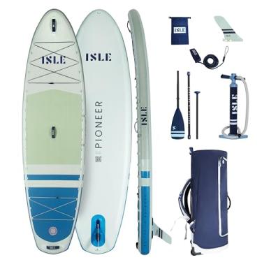 Imagem de ISLE Surf and SUP Prancha Inflável Para Stand Up Paddle Pioneer 3.0, Inclui Guia Reta, Nadadeira Central Passeios, Mochila, Bomba Manual - Ideal Iniciantes 40 X 17 16 Pol. Máx. 285 Lbs. Espuma Do Ma