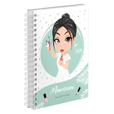 Imagem de Agenda Comercial 2026 Personalizada Capa Dura Manicure Morena Cores (Verde)