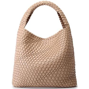 Imagem de Queenoris Bolsa feminina moderna de tecido com alça superior bolsa de ombro macia Hobo de verão, Damasco 1, 13x5.5x12 inches