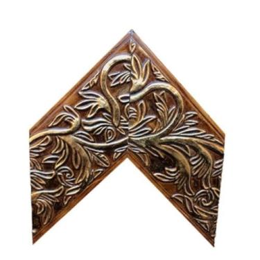 Imagem de Espelho Decorativo 40x60 de parede moldura de madeira com mdf para lavabo/hall/banheiro/quarto/sala/cantinho do café(DOURADO TRADICIONAL)