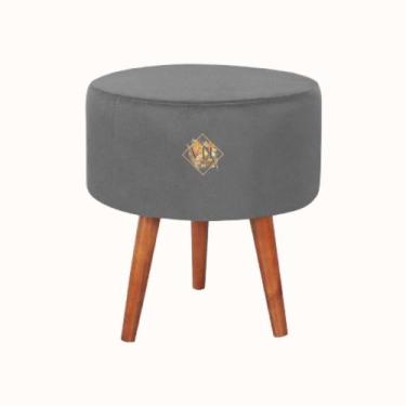 Imagem de Puff Redondo Decorativo Suede Premium Sala Quarto Penteadeira - VIT DE