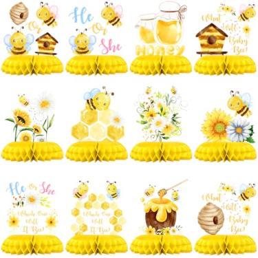 Imagem de What Will It Bee Gender Reveal Table Centerpieces – 12PCS Yellow Bee Baby Shower Decorations for He or She Party, Honey Bee Gender Neutral Baby Reveal Supplies