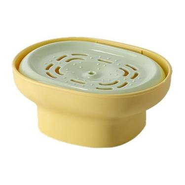 Imagem de WeiLaiKeQi Dispensador de sabão em pó, acessório de cozinha, durável, resistente, dispensador de detergente para louça, Amarelo