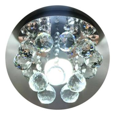 Imagem de Lustre cristal legítimo base 15 cm montado,esfera 3 cm soquete e27. - 
