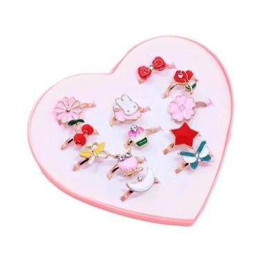 Imagem de Anéis de Cristal Ajustáveis para Meninas - Brinquedo de Maquiagem Infa