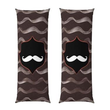 Imagem de Capa de travesseiro corporal com zíper oculto, fronha longa de microfibra macia e respirável para travesseiro corporal, capas de travesseiro com padrão de bigode para dormir, presente de cama, capa de