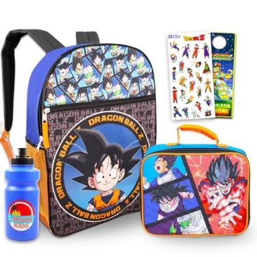 Imagem de Dragon Ball Z Backpack with Lunch Box - Bundle with 16” Anime Backpack, Lunch Bag, Stickers, Water Bottle, More | Dragon Ball Z School Bag for Kids, Boys, Girls