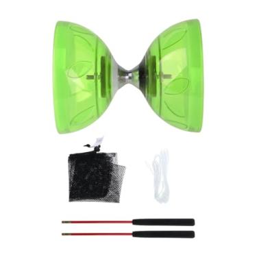 Imagem de Dynwave Conjunto diabolo chinês com varas e cordas diabolo, leve, portátil, brinquedo de malabarismo com rolamento triplo para adultos, iniciantes e crianças, S Green