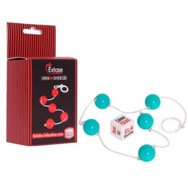 Imagem de Bolinha Tailandesa M Com Dado Linha Diversão Cordão Pélvico com 5 Esferas e Dado Sensual BTD013 (VERDE)