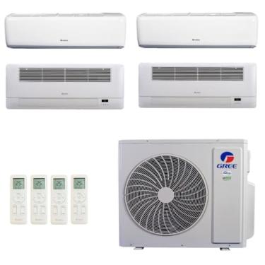 Imagem de Ar-Condicionado Multi Split Inverter R-32 Gree 48.000 (2x Evap HW 12.000 + 2x Evap Cassete 1 Via 22.000) Quente/Frio 220V