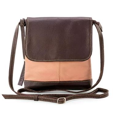 Imagem de Bolsa de Ombro em Couro Legítimo Modelo Jô, Cor Tons Terroso - marca