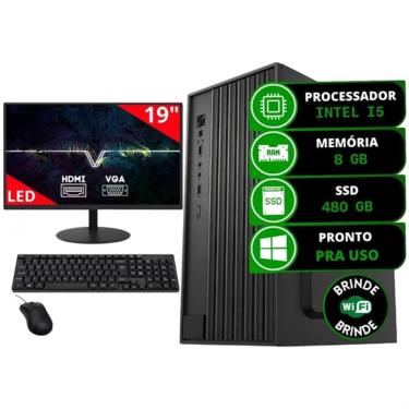 Imagem de Computador Completo Intel Core i5 2ªG Memória 8GB SSD 480GB com Monitor 19" Mouse Teclado