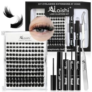 Imagem de Lash Clusters Kit, DIY 3D Cluster Extensiones de pestañas 10-18mm,144pcs Fluffy D Curl Soft Natural Lashes with Bond and Seal,Remover,Tweezers, -Natural Fake Cat Eye Wispy Individual Clusters（DFW02MIX1-5）