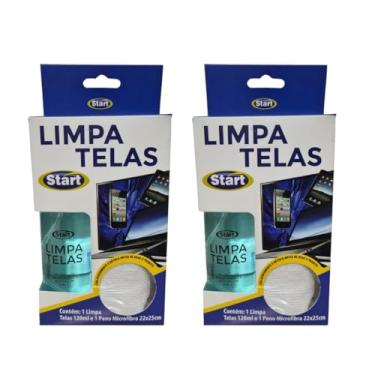 Imagem de Kit 2 Limpa Telas Celular Tv Notebooks Tablet Smartphones Acompanha Flanela de Microfibra Peluciada Para Limpeza Remove Oleosidades