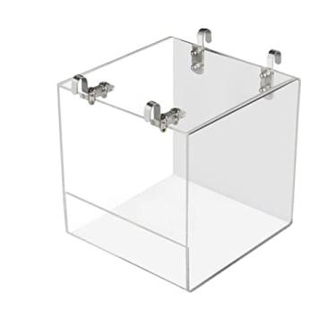 Imagem de Gaiola de banheira para pássaros, casa de banho de pássaros para animais de estimação, com gancho de metal para pendurar papagaio para chuveiro de plástico transparente para animais de estimação