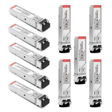Imagem de QSFPNESE Transceptor óptico SFP 1,25G, 1000BASE-SX SFP 850nm MMF até 550M, compatível com Cisco GLC-SX-MMD, Meraki, Fortinet, Ubiquiti UniFi, Mikrotik, TP-Link e mais