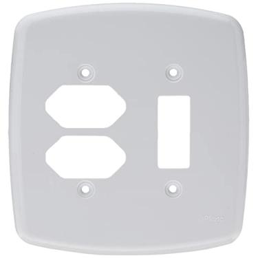 Imagem de Placa 4X4 Para 1 Interruptor De 1 Tecla + 2 Tomadas 2P+T - Cor Branca