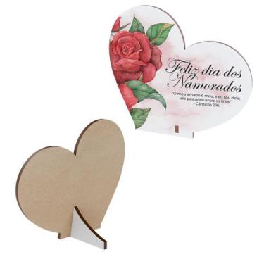 Imagem de Kit 15 Lembranças Dia Dos Namorados Mdf Coração - DK Decor, "Cânticos 