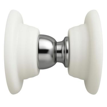 Imagem de Prendedor Trava Batedor Fixador De Porta Imã Magnético Adesivo Inox Preto Branco Cinza(Branco,2)