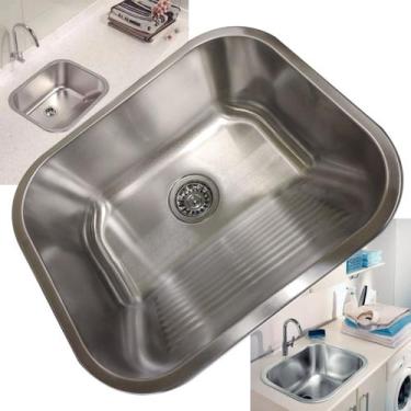 Imagem de Tanque Aço Inox 30 Litros Lavanderia Lavabo Lava Roupa Tecido Limpeza 