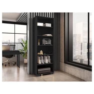 Imagem de Livreiro Ambiente Office Preto Trama - Móveis Leão - MOVEIS LEAO