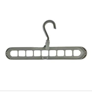 Imagem de Kit 3 Cabides Mágico Cinza Organizador 9 Furos Multidobrável - 123 úti