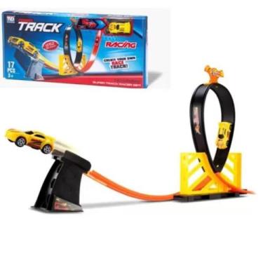 Imagem de Pista Looping  360 c/ carrinho Corrida Brinquedo 17 peças Hype Speed  