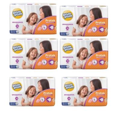 Imagem de Fralda Pompom Protek Jumbo  Grandinhos - ATACADO BARATO - 84 Unidades/