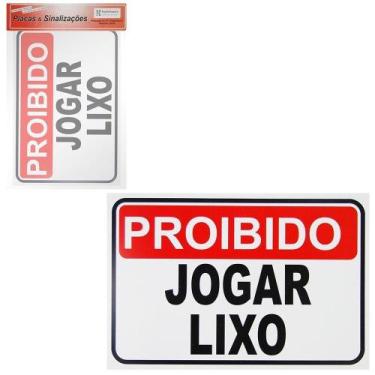 Imagem de Placa Indicativa Proibido Jogar Lixo 20X30Cm - Pacific