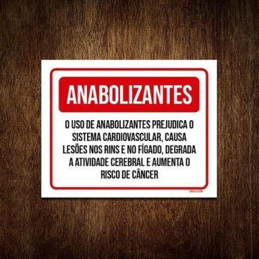 Imagem de Kit 5 Placa Sinalização - Anabolizantes Prejudica Saúde - Sinalizo