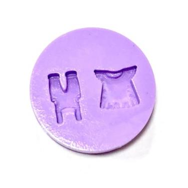 Imagem de F1524 mini molde de silicone macacão e vestido confeitaria biscuit - c