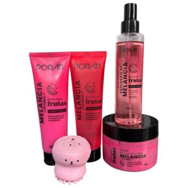 Imagem de Linha Poran Completa Frutas Porán Sabonete Hidratante Esfoliante Body 
