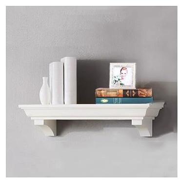 Imagem de Prateleiras flutuantes de casa para armazenamento de decoração de parede, prateleiras de madeira maciça montadas na parede para quarto, sala de estar, banheiro, cozinha, prateleiras de borda de imagem