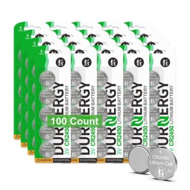Imagem de Bateria: célula de moeda de lítio DURNERGY CR2450 de 3 V, pacote com 1