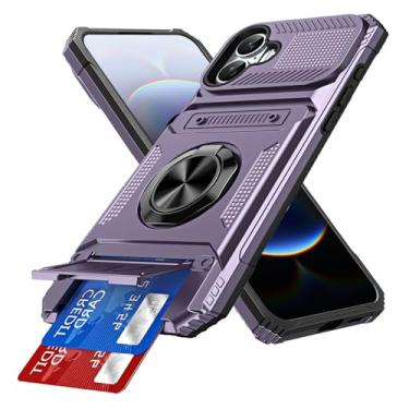 Imagem de COTDINFOR Capa para iPhone 16 com suporte de cartão integrado [loja 2 cartões] anel de 360° suporte resistente à prova de choque capa carteira protetora de corpo inteiro para iPhone 16 6,1 polegadas